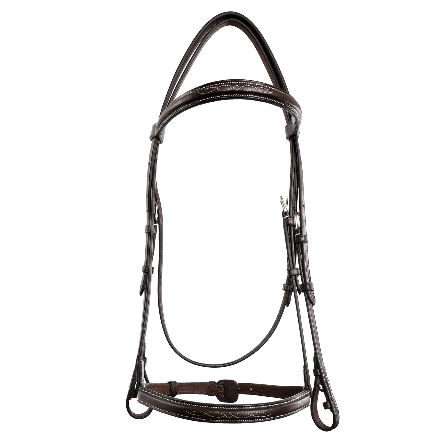 ExionPro Affordable Traditional Fancy Raised Hunter Bridle With Laced Reins