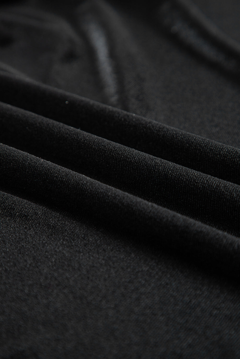 Black Front Tie Velvet Bubble Sleeve Mini Dress