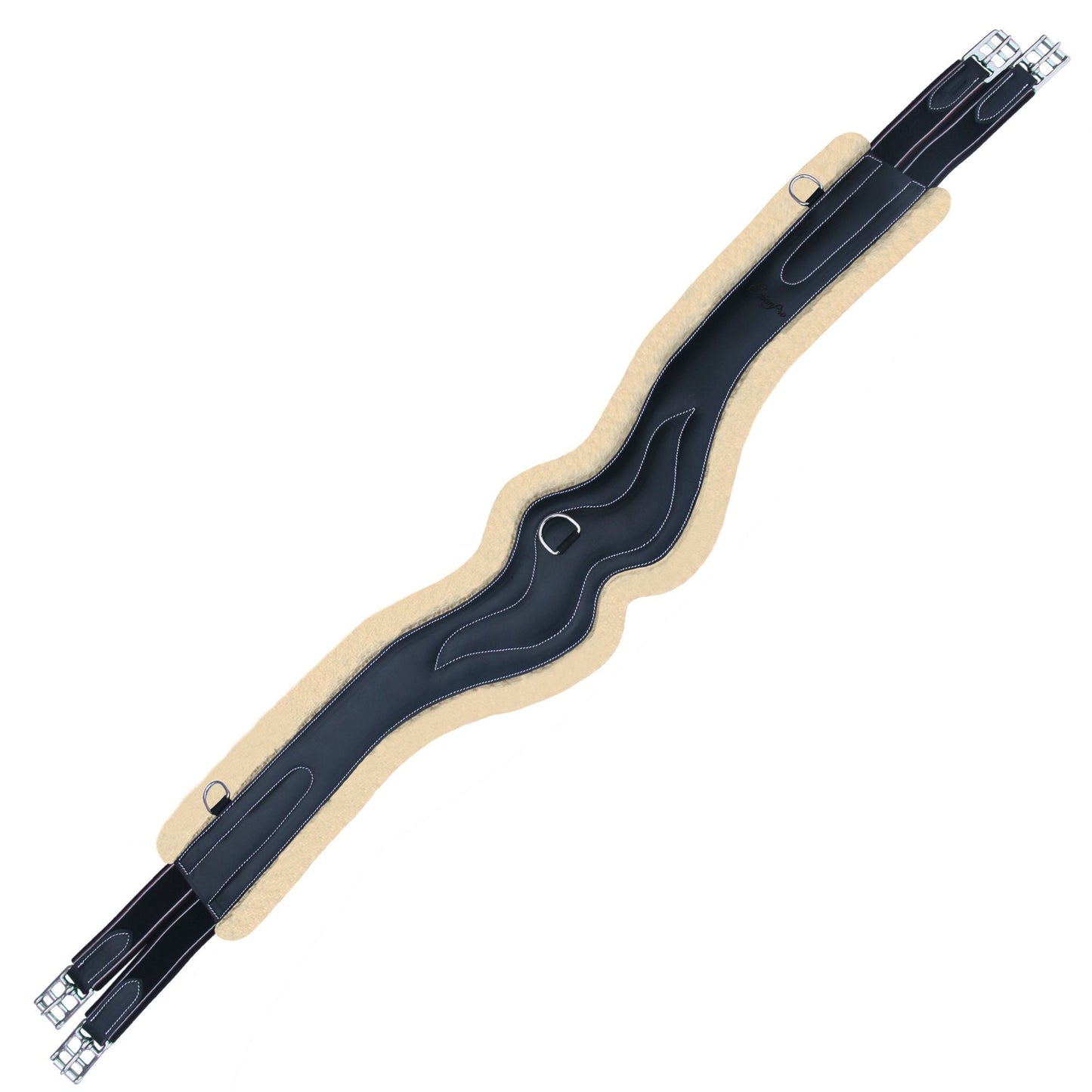 ExionPro Wave Over Lay Girth with Leather/Sheepskin Padding - Matching Elastic