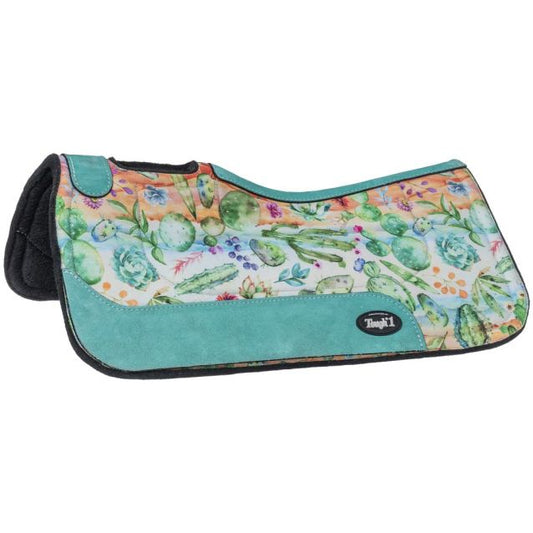 Tough-1 Cactus Print Felt Saddle Pad - 28 x 28