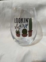 "Looking Sharp" Stemless Wine Glass (PAIR)