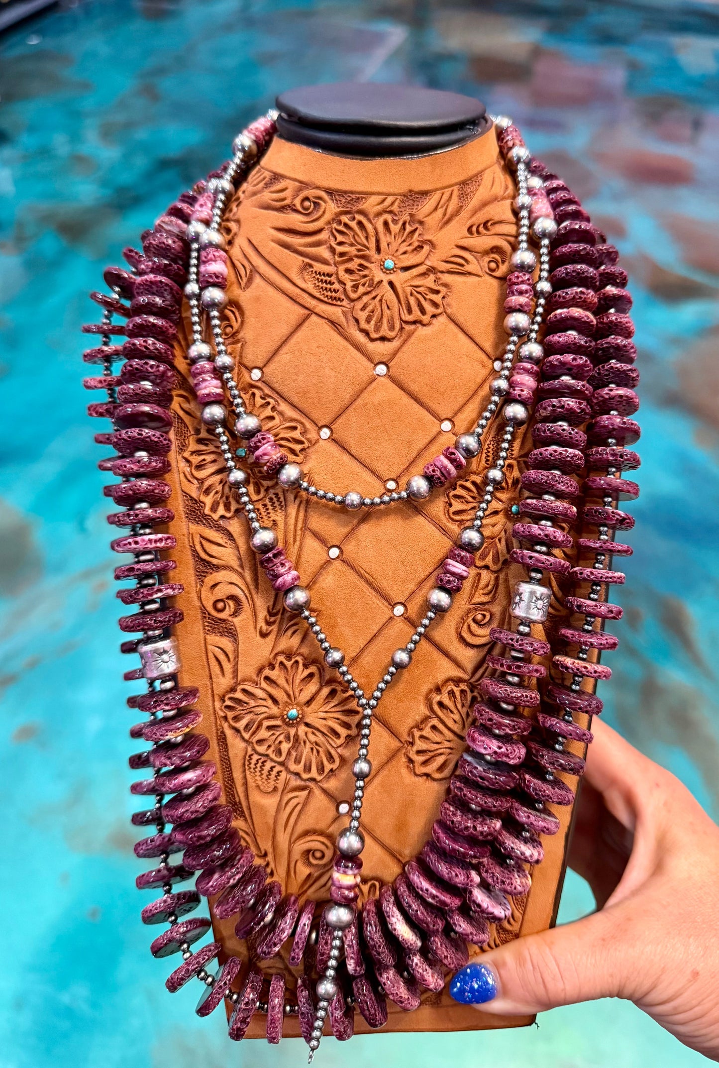 Jaci Purple Spiny Oyster & Sterling Silver Pearl Necklace β Pick Your Favorite