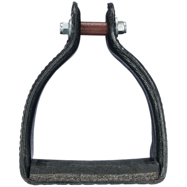 Tough1 Leather Covered Endurance Stirrups - Narrow Neck