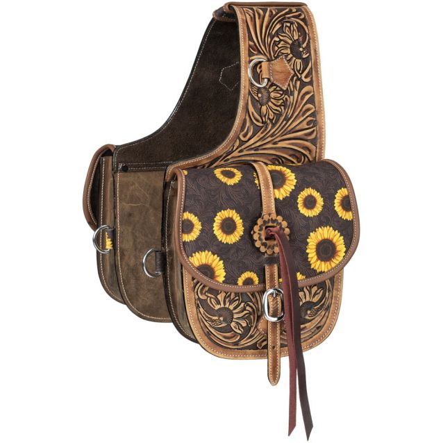 Tough-1 Sunflower Leather Saddle Bag