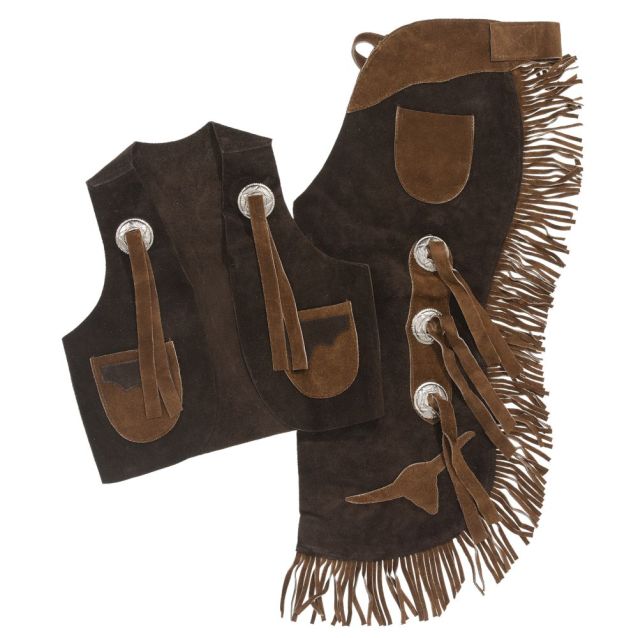 Tough-1 Youth Vest & Chap Set with Longhorns