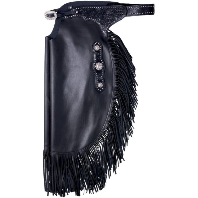 Tough-1 Faux Leather Chinks with Dots & Floral Yoke