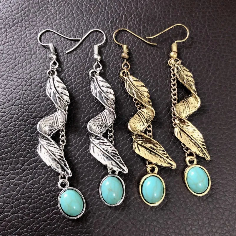 Turquoise Leaf Earrings