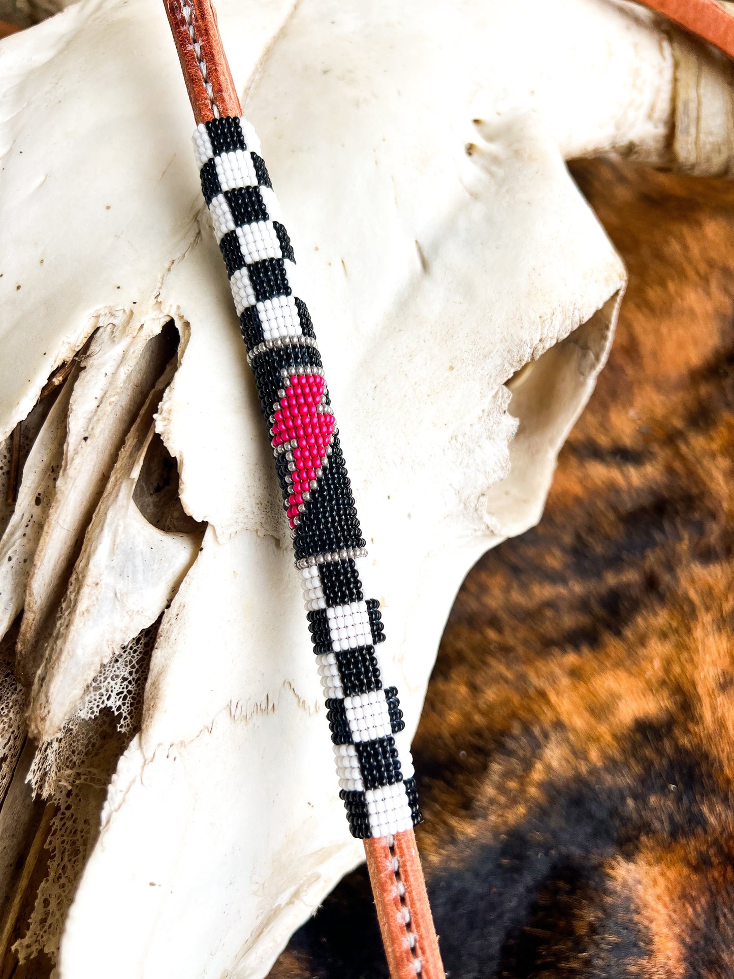 Checks Out Pink Bolt *Luxe* Beaded Over Under
