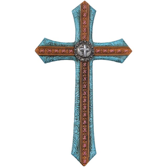 Turquoise Cross with Concho Wall Décor