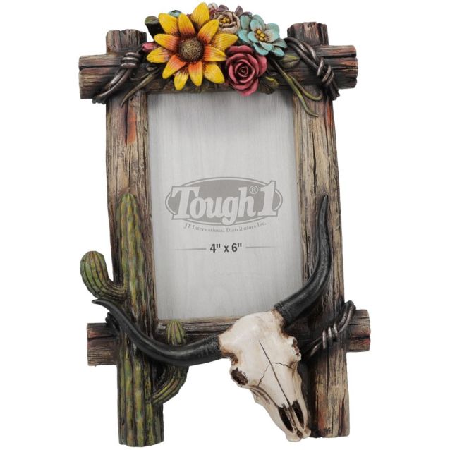 Tough-1 Skull and Flowers Frame