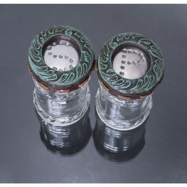 Floral Turquoise Salt & Pepper Shaker Set