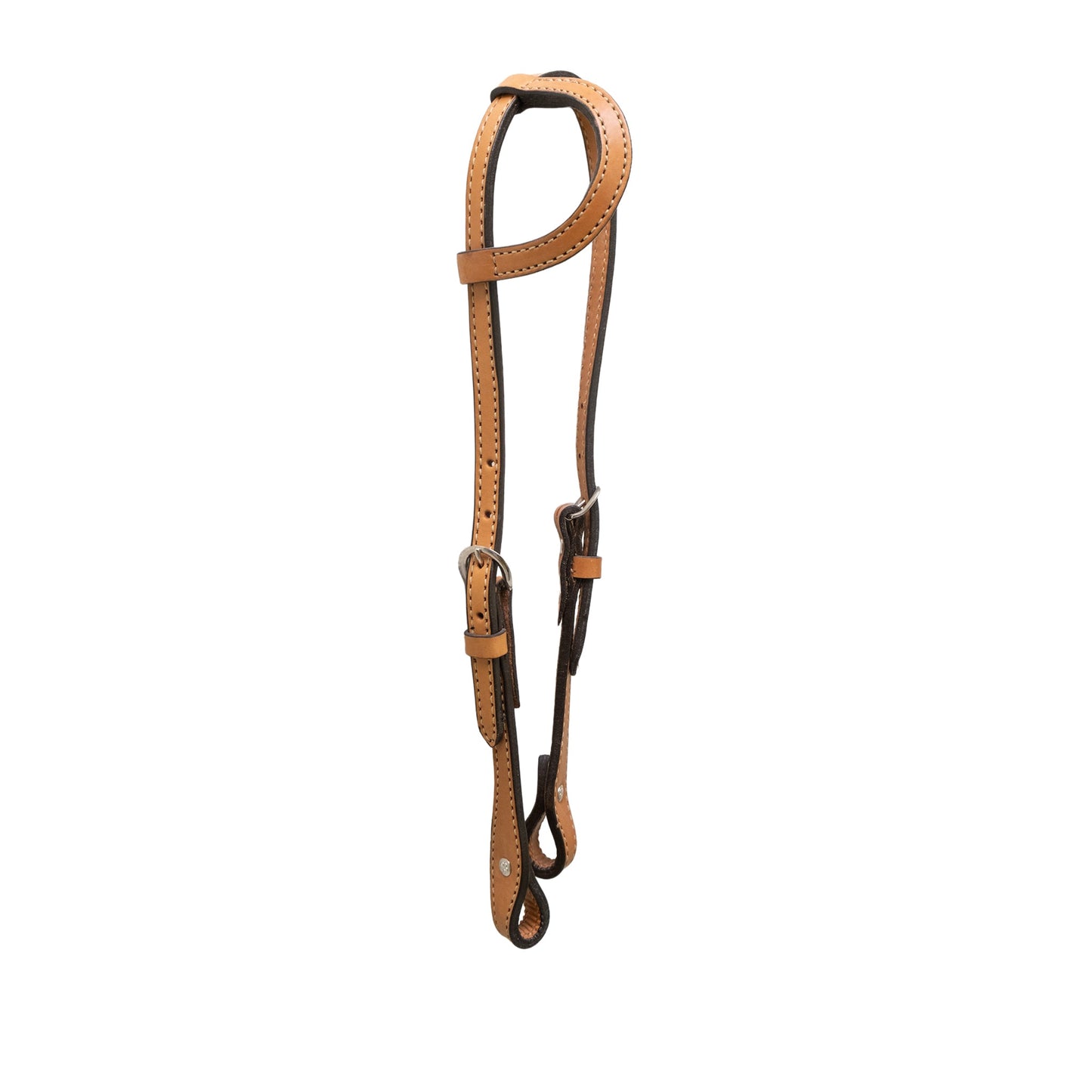 2070 5/8" Flat one ear headstall golden leather