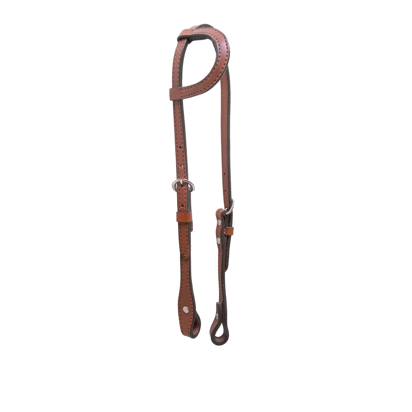 2070-T 5/8" Flat one ear headstall toast leather