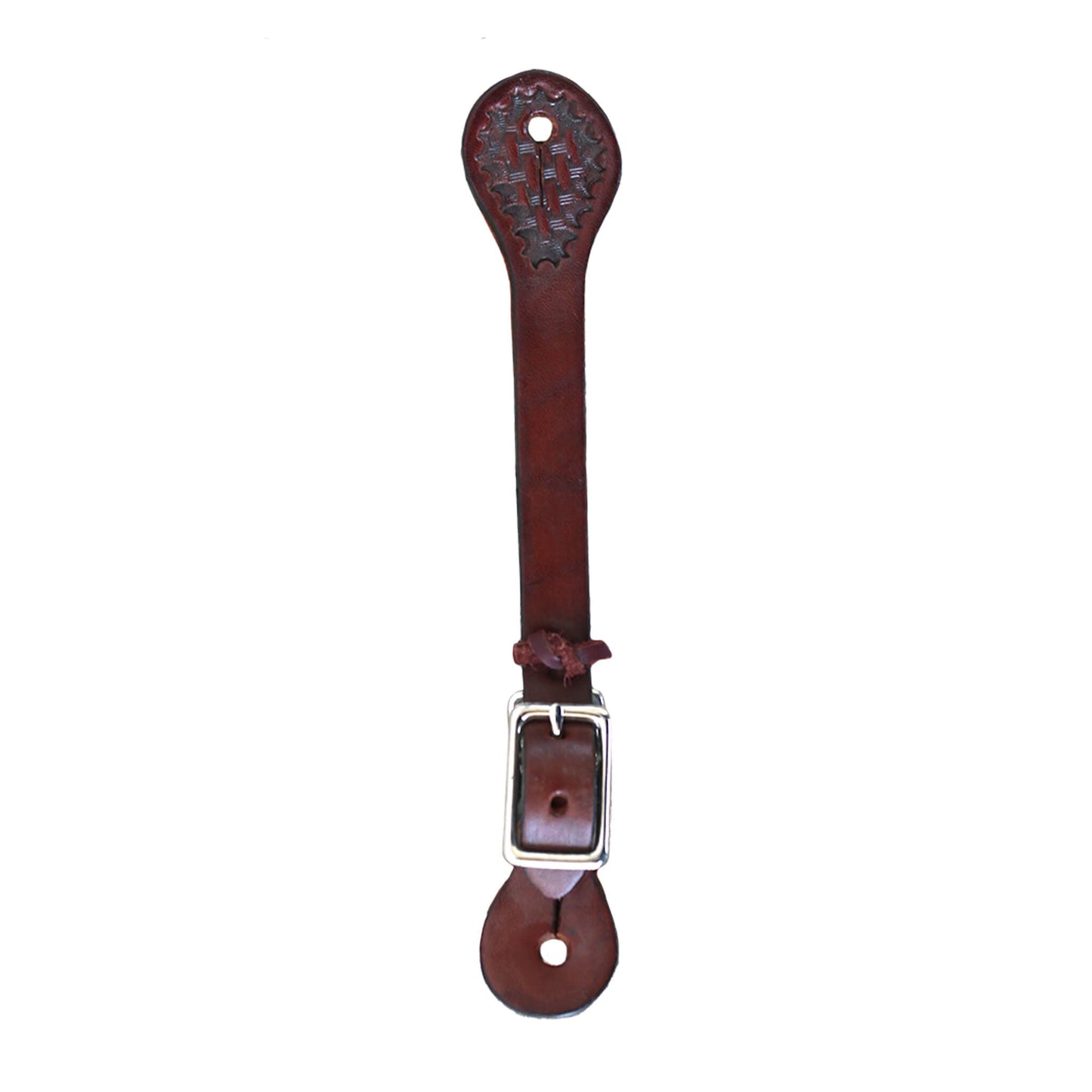 300-TK Infant spur straps toast leather basket tooled