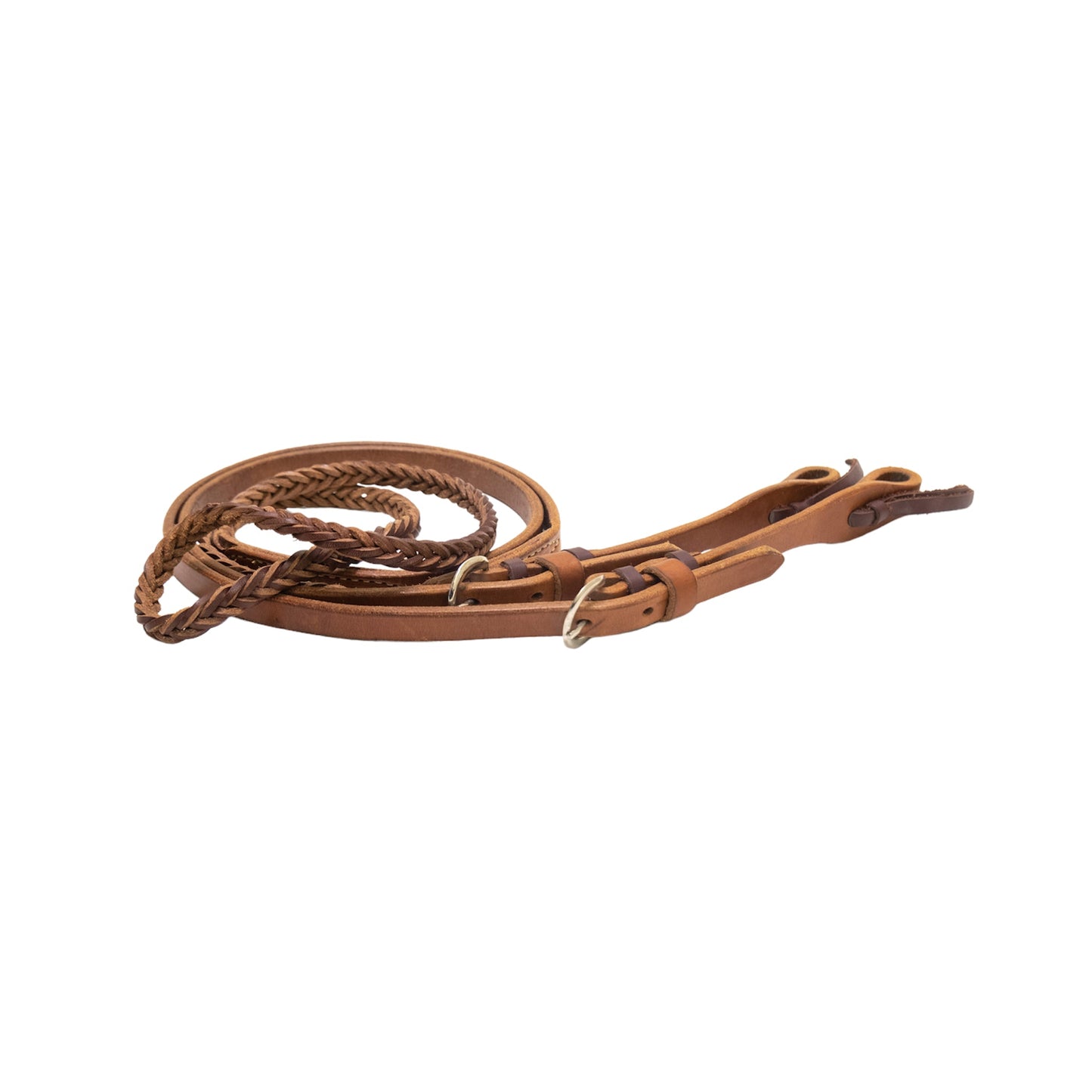 770-5L 5/8" Roping reins 5 plait latigo leather center with harness ends