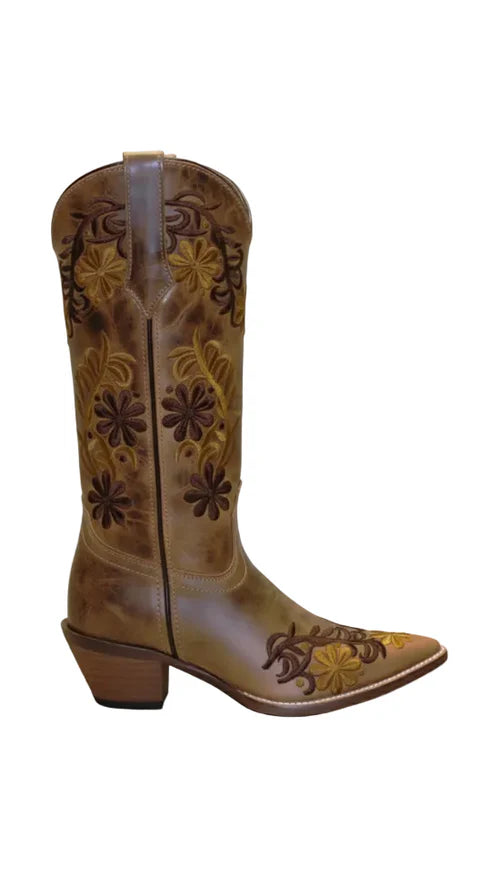 Ladies Abilene 12" Embroidered Magnolia Boots