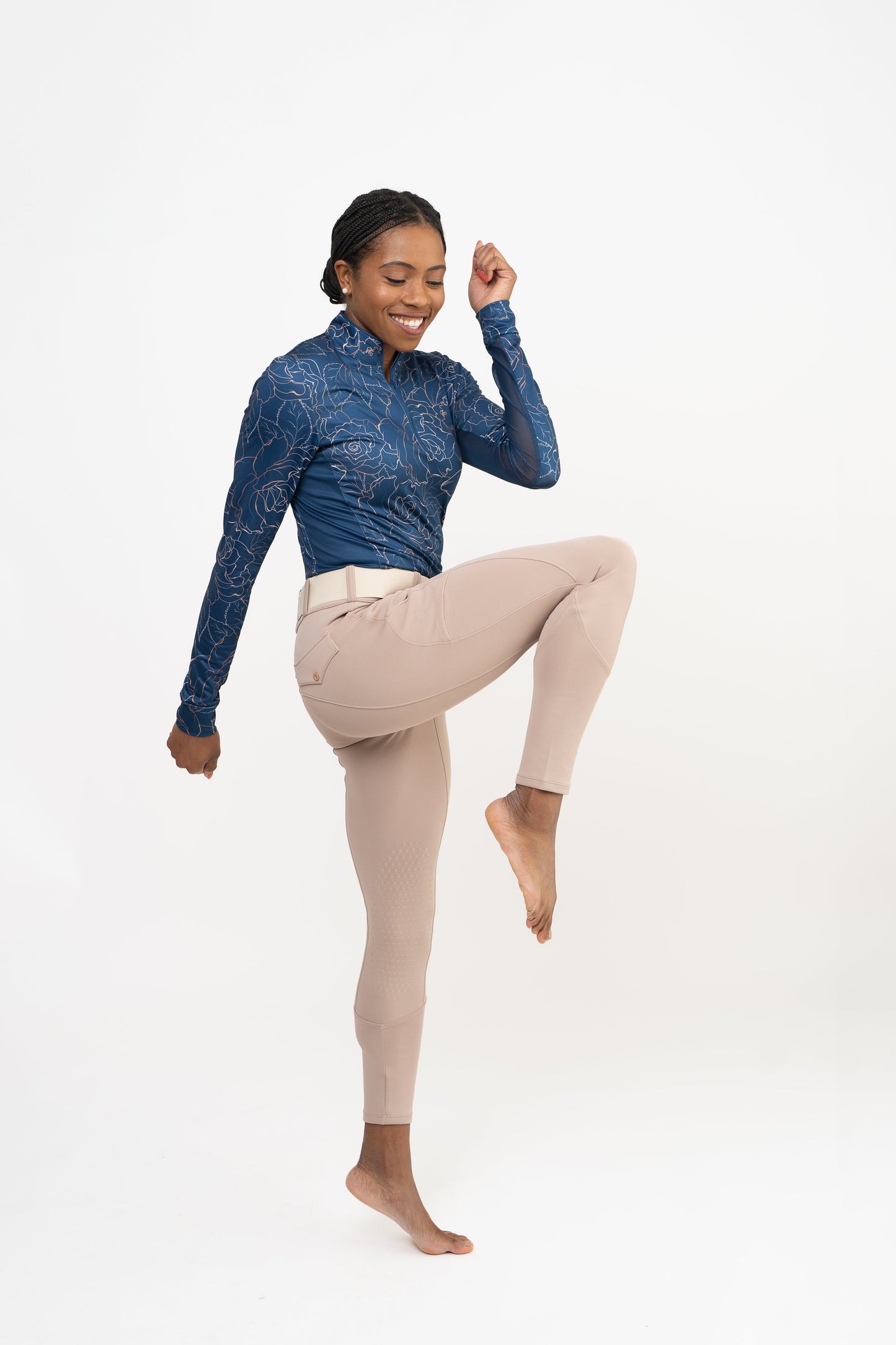 Beige Mid-Weight Winter Knee Patch Breeches