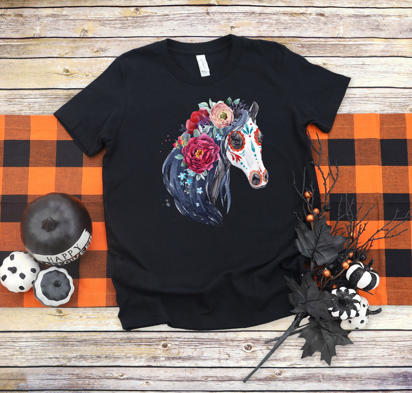 Painted Day of the Dead Horse Youth T-Shirt