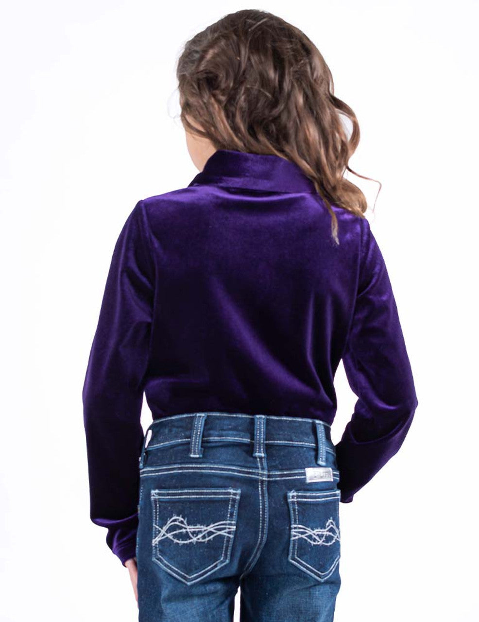 Cowgirl Tuff Pullover Button Up Girl's Pullover Button-Up - Purple Velvet