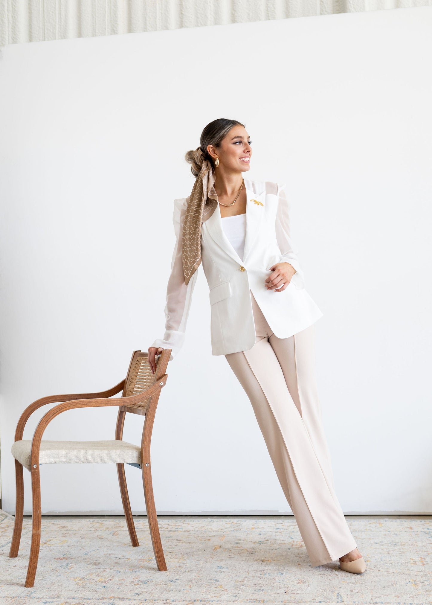 The Jasmine Sheer Blazer in White
