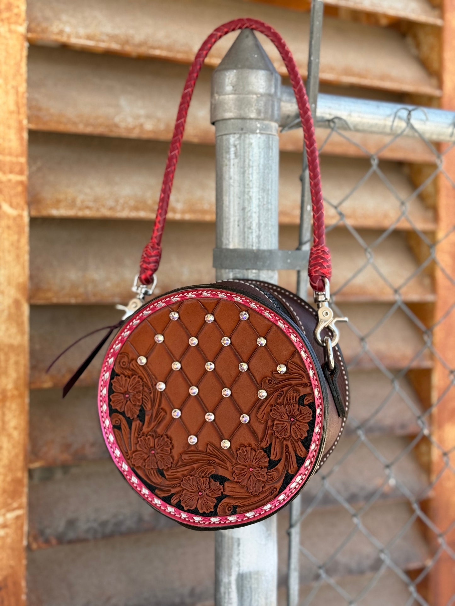 8" Canteen- Rhinestone Red