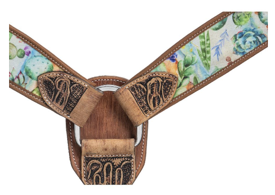 Silver Royal Cactus Print Breastcollar