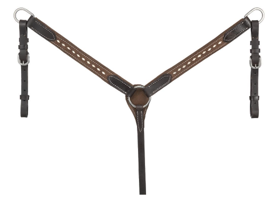 King Series Pony Suede Buckstitch Breastcollar