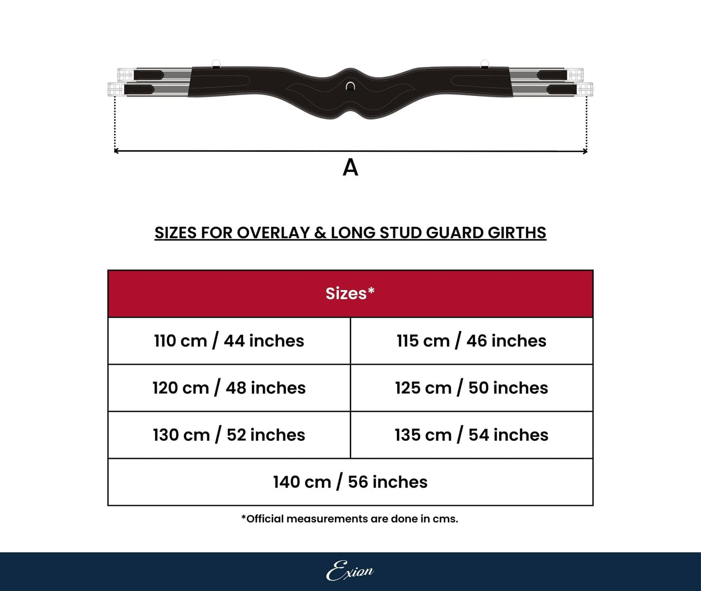 ExionPro Wave Over Lay Girth with Leather/Sheepskin Padding - Navy Blue Elastic with White Lines