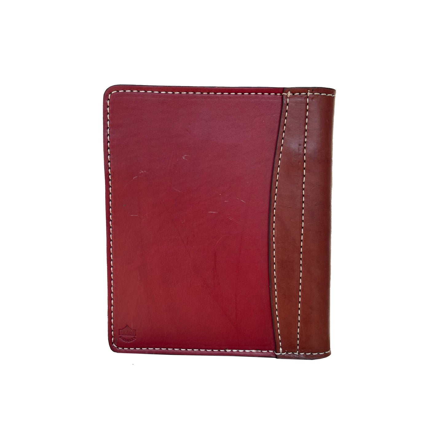 Mini portfolio pink leather arrow tooling