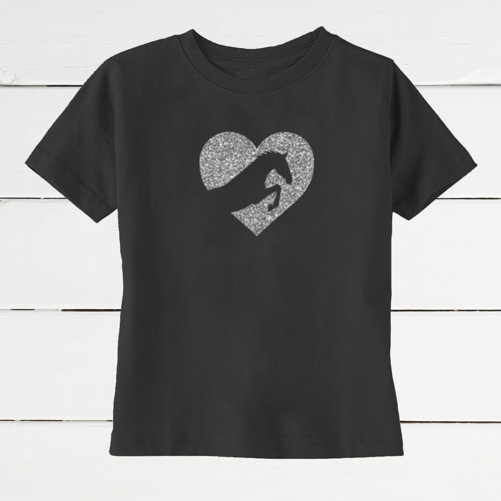 Shimmery Jumping Horse Girl's T-Shirt