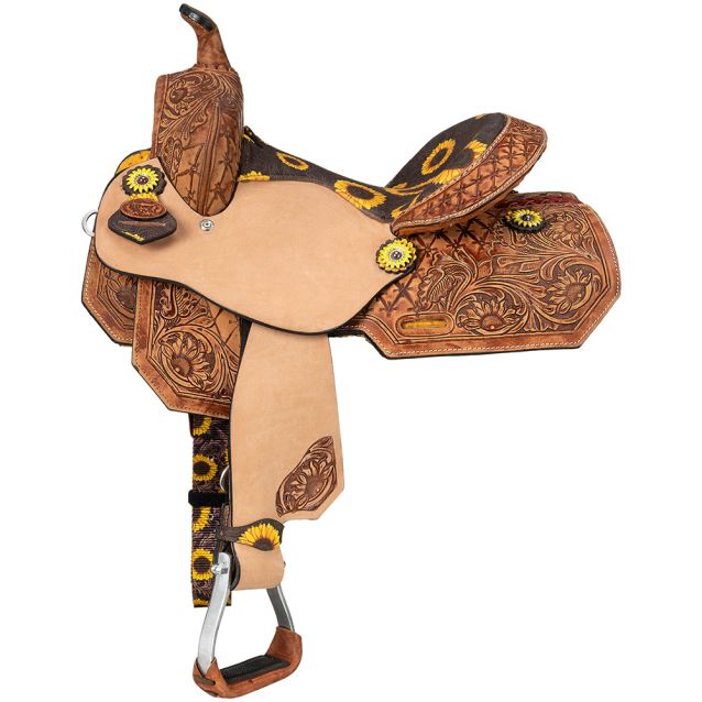 Silver Royal Youth Sunflower Barrel Saddle
