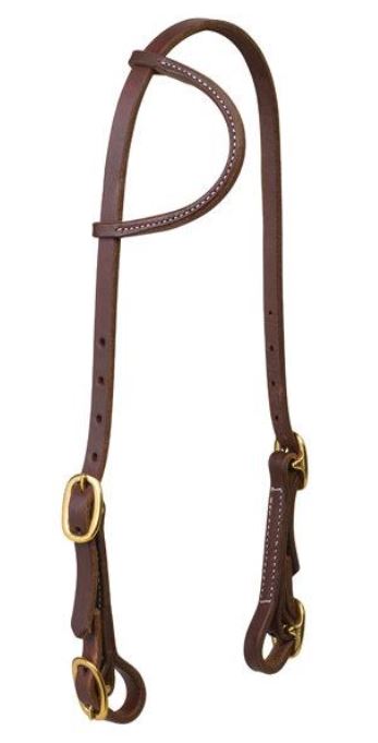 Working Cowboy Sliding Ear Headstall Buckle Bit Ends 5/8" Solid Brass