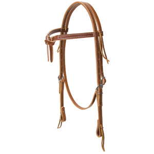 Deluxe Latigo Leather Knotted Browband Headstall, Brown
