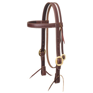 Working Cowboy Browband Headstall, 1", Solid Brass