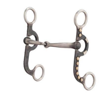 Pony Bit 4-5/8" wide, 2-Piece Snaffle Mouth, Buffed Black