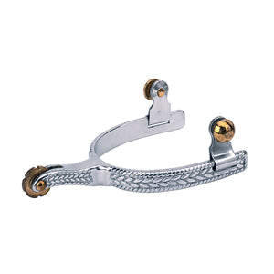 Men's Roping Spurs with Engraved Band