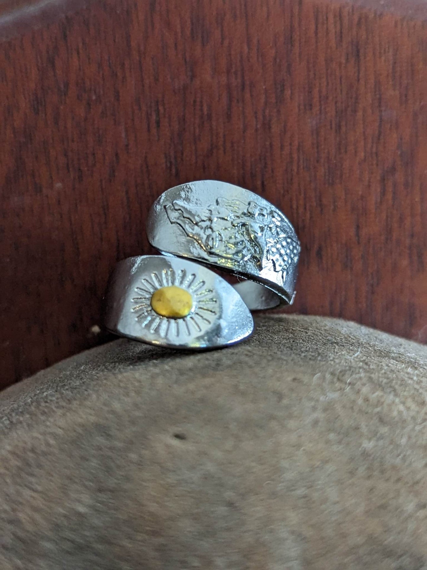 Engraved Adjustable Rings -Sun