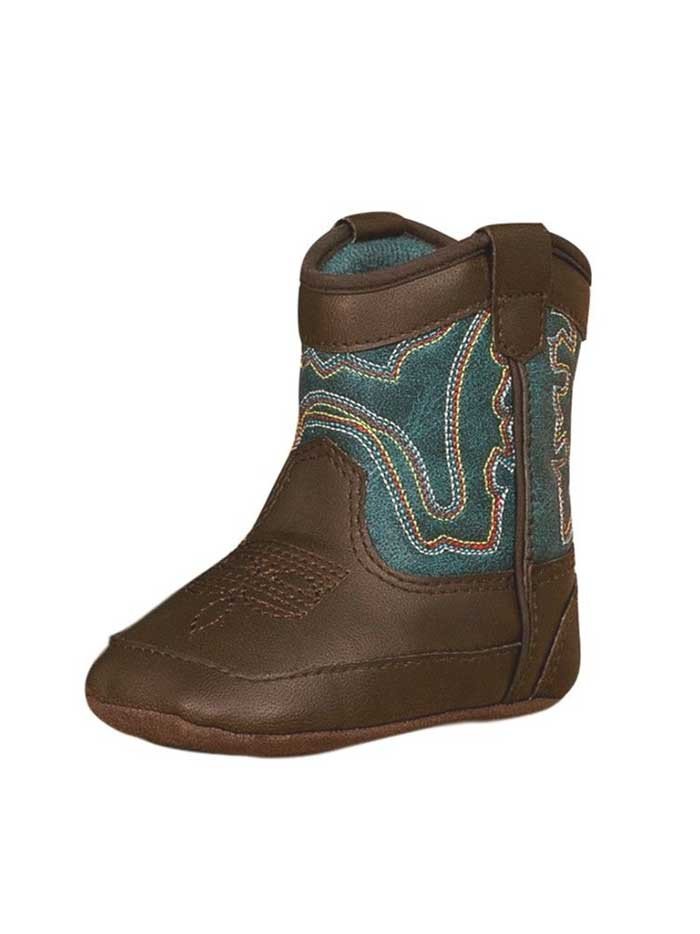 Double Barrel Open Range Infant Brown Baby Buckers Western Boots