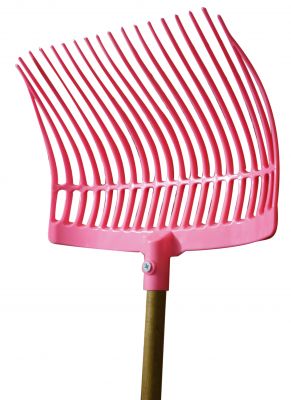 Showman™ 18-Tine Durable Plastic Stall Fork with Rounded Basket