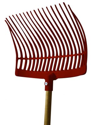 Showman™ 18-Tine Durable Plastic Stall Fork with Rounded Basket