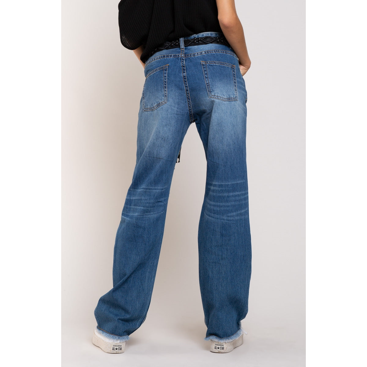 POL Patched Out Denim Boyfriend Jeans
