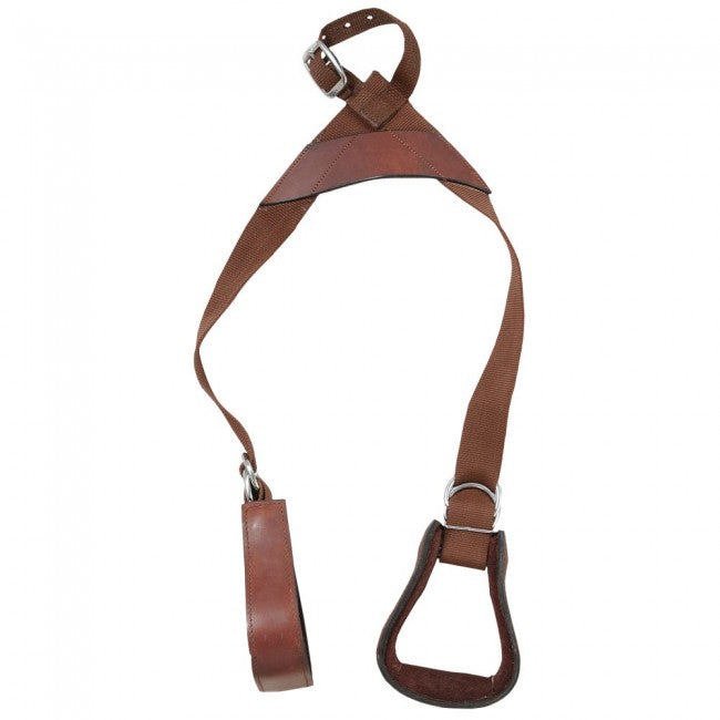 Tough-1 Kids Nylon Slip-On Stirrup Set (Leather Covered Stirrups)