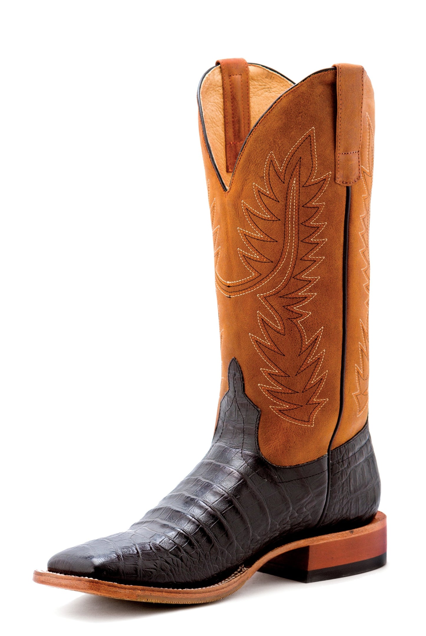 Mens Horse Power Black Caiman Print Boots