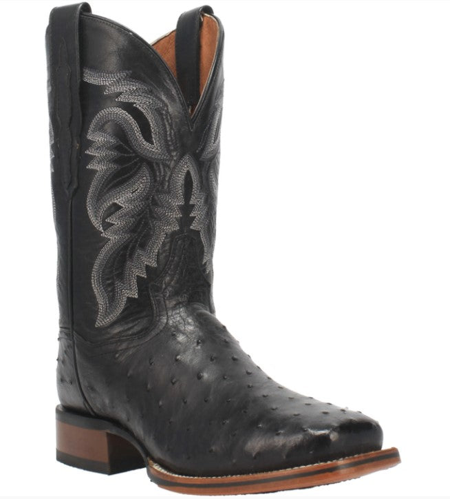 Mens Black Ostrich Dan Post Boot Alamosa