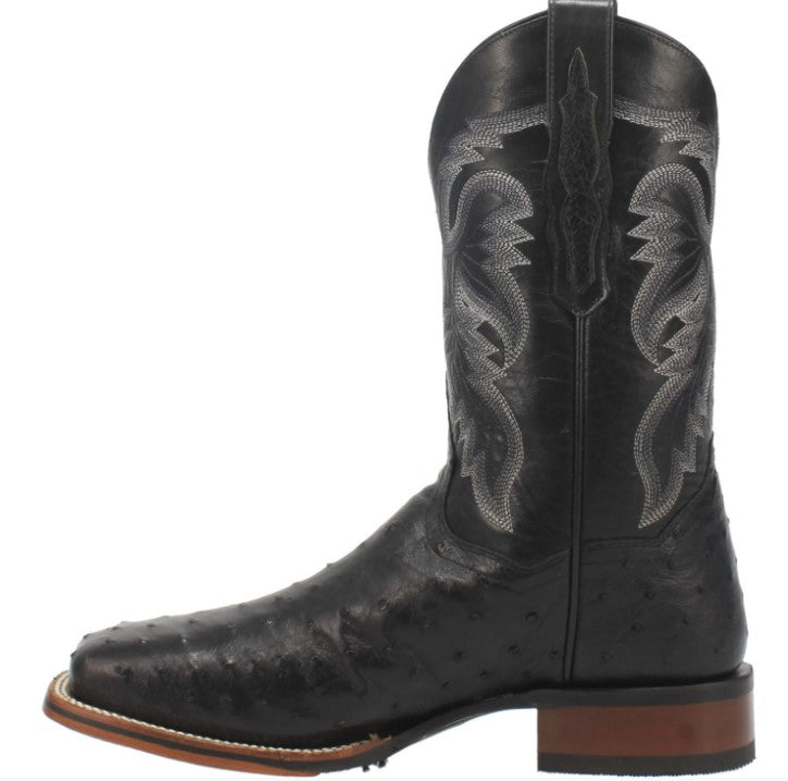 Mens Black Ostrich Dan Post Boot Alamosa