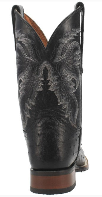 Mens Black Ostrich Dan Post Boot Alamosa