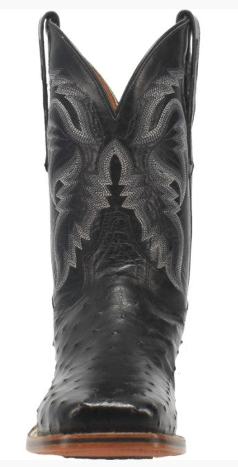 Mens Black Ostrich Dan Post Boot Alamosa