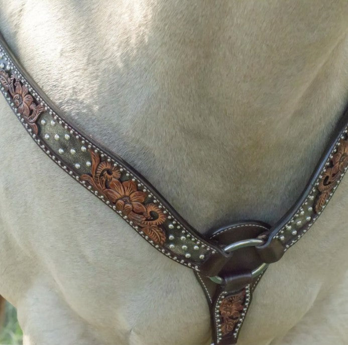 Dark Flash Arizona Flower Breast Collar by Circle Y