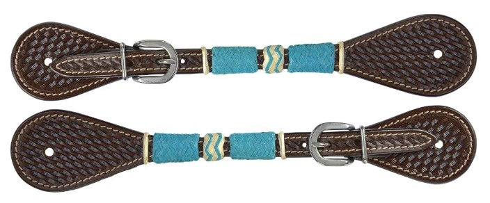 Ladies Spur Straps Turquoise Round Up