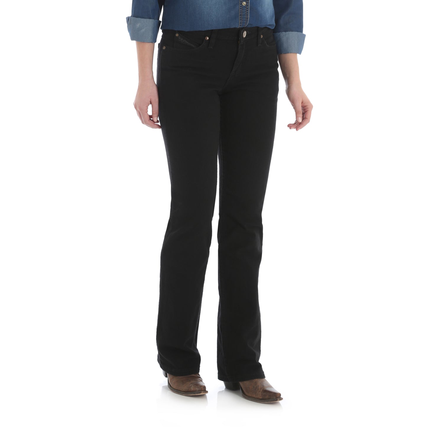 Wrangler Q-Baby Mid-Rise Black Stretch Jean